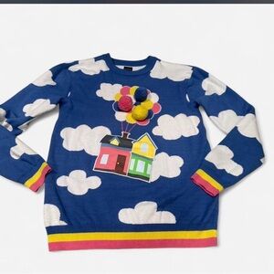 Up Movie Cloud & House Pom-Pom Crewneck Sweater - Blue
